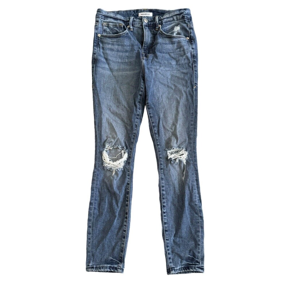 Good American GOOD LEGS CROPPED Jeans GLCI03T Size 4/27 Inseam 26"‎